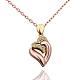 Trendy Real Rose Gold Plated Eco-Friendly Tin Alloy Czech Rhinestone Heart Pendant Necklaces NJEW-BB13882-RG-1