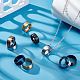 Unicraftale 18 pz 6 colori anelli a fascia larga in acciaio al titanio per donna uomo RJEW-UN0002-75-3