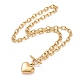 304 Halskette mit Herzverschluss aus Edelstahl für Damen NJEW-G018-07G-2