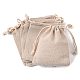 コットンラッピングポーチ巾着袋  ギフトサシェバッグ  モスリンバッグ再利用可能なティーバッグ  小麦  11x9.5cm ABAG-R011-10x12-1