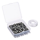 100pcs 8mm perles rondes en oeil de faucon naturel DIY-LS0002-25-7