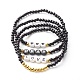 Prier et aimer ensemble de bracelet extensible en perles acryliques pour cadeau BJEW-JB06679-1