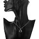 Femmes laiton argenté zircone cubique collier pendentif coeur NJEW-BB00391-5