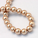 Baking Painted Pearlized Glass Pearl Round Bead Strands HY-Q003-6mm-11-4