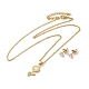 Halskette mit Anhänger „Blume des Lebens“ aus klarem Zirkonia und Diamant-Ohrstecker SJEW-M099-06G-1