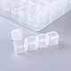 プラスチックビーズ収納ケース  フリップトップビーズ収納  取り外し可能な  104のコンパートメント  長方形  透明  22.5x17x5.7cm  104つのコンパートメント/ボックス CON-L009-02-4