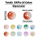 Kissitty 500 Stück 10 Farben Imitation Jade Glasperlen DGLA-KS0001-01-3