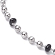 304 Stainless Steel Enamel Ball Chains Bracelets for Women BJEW-JB09866-3