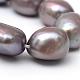 Oval Natural Cultured Freshwater Pearl Beads Strands PEAR-R015-23-3