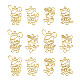 Fashewelry 24pcs6スタイル亜鉛合金オープンバックベゼルペンダント  UVレジンDIY用  エポキシ樹脂  プレスジュエリー  猫と熊とウサギ  ゴールドカラー  4個/スタイル PALLOY-FW0001-01-1