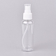 100mlプラスチックスプレーボトル  詰め替え可能なミストポンプ  ボトルキャップ付き  空のアルコール瓶  透明  13.5x4cm  容量：100ml（3.38液量オンス） X-AJEW-G022-01-2