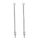 Trendy Rhodium Plated 925 Sterling Silver Ear Threads STER-M088-26C-1