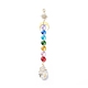 Galvanoplastie octogone perles de verre pendentif décorations HJEW-JM00775-03-1