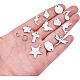 BENECREAT 144PCS Stainless Steel Blank Mixed Shape Stamping Tag Pendants and 80PCS Jump Rings for Bracelet Necklace Earring Making(12pcs/Shape) STAS-BC0003-02-3