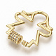 Brass Micro Pave Clear Cubic Zirconia Screw Carabiner Lock Charms ZIRC-S066-002-2