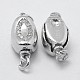 Rhodium Plated 925 Sterling Silver Cubic Zirconia Box Clasps STER-F037-062P-2