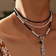 Овальный комплект ожерелий с подвесками из девственницы марии NJEW-SW00006-6