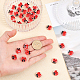 CHGCRAFT 35Pcs Acrylic Ladybug Beads Flat Round for Decoration DIY Jewelry Craft Making OACR-CA0001-20-3