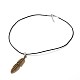 Feather Couples Leather Pendant Necklaces for Valentine's Day NJEW-P127-048-4