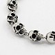Fashionable Retro Halloween Jewelry 304 Stainless Steel Skull Bracelets for Men BJEW-L045-07-2