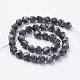 Brins de perles de larvikite noires naturelles G-J376-47A-10mm-2