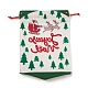 Christmas Theme Rectangle Cloth Bags with Jute Cord ABAG-P008-01E-2