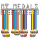 CREATCABIN My Medals Medal Holder Sport Display Stand Wall Mount Hanger Rack Decor Stainless Steel Hanging for Athlete Home Badge Medalist Trophy Winner Storage Over 60 Medals 15.7 x 4.6 Inch ODIS-WH0023-062-1