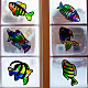 BENECREAT 20PCS Fish Stained Glass Effect Paper Aquatic Creatures Suncatcher Set with 32PCS Tissue Paper for Kids Window Grilles DIY DIY-WH0342-006-5