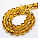 Buddhist Jewelry Beaded Findings Resin Imitation Amber Round Bead Strands RESI-L002-10mm-G01-3