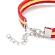 Spain Word Link Cord Bracelet BJEW-C008-02-5