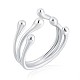 925 Sterling Silver Claw Open Cuff Ring JR879A-1