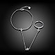 Шик 925 кольцо стерлингового серебра браслеты BJEW-BB03040-2