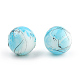 Chapelets de perles en verre peint brossé & cuisant X-GLAA-S176-02-1