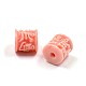 Carved Column Dyed Synthetical Coral Beads CORA-P001-15-2