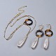 Colgantes de cristal de cuarzo natural collares y aretes colgantes conjuntos de joyas SJEW-JS01025-1