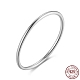 Rhodium Plated 925 Sterling Silver Thin Finger Rings RJEW-C064-03D-P-1