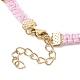 Braided Waxed Polyester Rectangle Link Chain Bracelets BJEW-JB10000-02-4