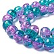 Spray Painted Crackle Glass Beads Strands CCG-Q002-8mm-06-3