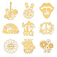 9шт 9 стиля никелевых декоративных наклеек DIY-WH0450-047-1