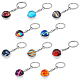 Hobbiesay 10 Stück Schlüsselanhänger aus Legierung mit leuchtendem Universum und Planetenmotiv im 10-Stil KEYC-HY0001-13-1