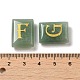 26 Stück natürliches grünes Aventurin-Heilrechteck mit Buchstaben a~z als Dekoration G-K335-07F-3
