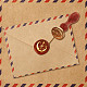 Cabeza de sello de lacre de latón chapado en oro AJEW-WH0208-952-3