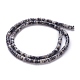 Chapelets de perles de pierre noire/soie noires naturelles G-H230-32-2