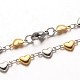 304 Stainless Steel Heart Link Bracelets BJEW-M121-03GP-2
