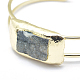 Bracelets de manchette en cristal de quartz druzy naturel et teint BJEW-P079-12G-4