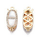 Brass Micro Pave Clear Cubic Zirconia Fishhook Clasps KK-Q278-001-NF-2