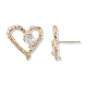 Clear Cubic Zirconia Heart Stud Earrings EJEW-N012-51LG-A-3