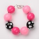Chunky Round Bubblegum Acrylic Beads Jewelry Sets: Bracelets & Necklaces SJEW-JS00778-04-4