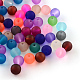 Transparent Frosted Glass Beads FGLA-R001-10mm-M-1