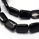 Dyed Natural Black Agate Rectangle Bead Strands G-L299-09-2